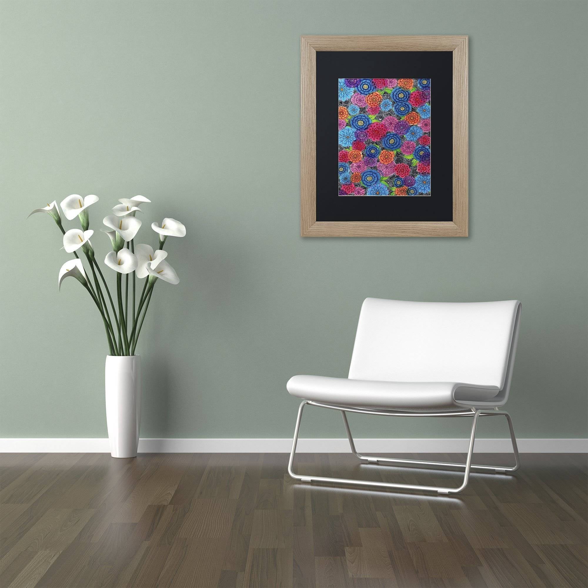 Trademark Fine Art "August Bouquet" Canvas Art by Hello Angel, Black Matte, Birch Frame