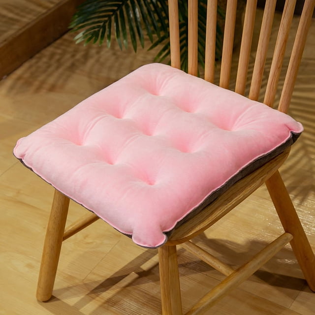 Nvzi Cojín de asiento para jardín, patio, hogar, cocina, oficina, grueso y cómodo, color rosa, 40,6 x 40,6 cm