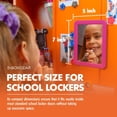 thumbnail image 3 of Magnetic Locker Mirror - 5" x 7"- for School Locker, Bathroom, Household Refrigerator, Locker Accessory, Workshop Toolbox or Office Cabinet (Pink), 3 of 6