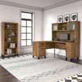 thumbnail image 7 of Somerset 60W L Desk with Hutch and Bookcase in Fresh Walnut - Engineered Wood, 7 of 7