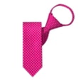 thumbnail image 2 of Jacob Alexander Boys' 14 inch Polka Dot Print Pre-Tied Zipper Neck Tie - Fuchsia Pink, 2 of 6