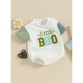 thumbnail image 3 of Argulvti Infant Baby Summer Cotton Jumpsuit, Letter Embroidery Short Sleeve Round Neck Romper, 3 of 7
