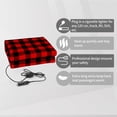 thumbnail image 7 of Heated Car Blanket - 12 Volt Travel Electric Blanket for Car, Truck, SUV, RV - Great for Cold Weather, Camping - 59" L x 43” W (Black/Red Plaid), 7 of 7