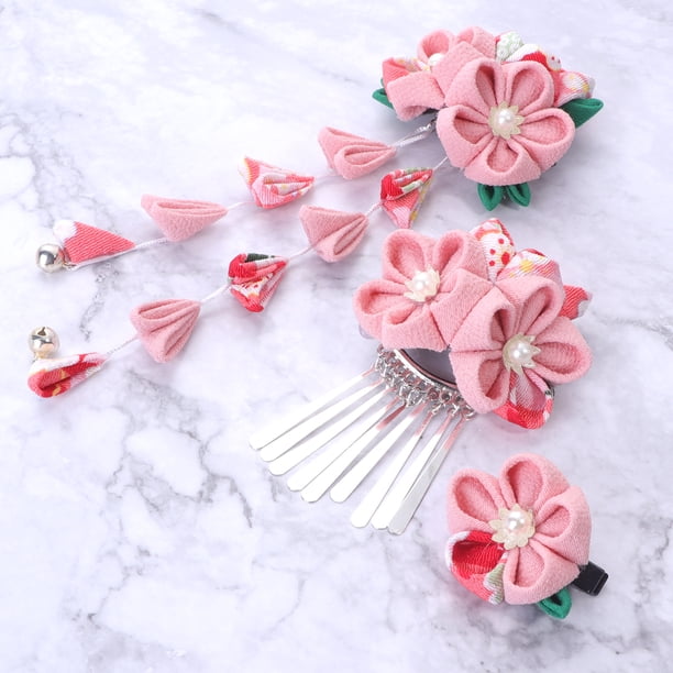 Miangastore 3pcs Kimono Hair Accessories Japanese Kimono Flower