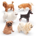 thumbnail image 1 of Juego de figuras realistas de perros, 6 piezas, figuras de mascotas de PVC para niños, 1 of 3