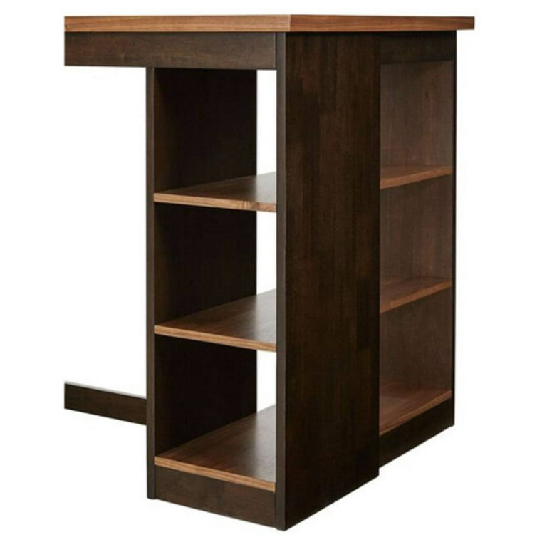 Progressive Furniture Kenny Walnut Chocolate Storage Counter Table