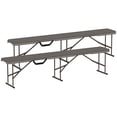 thumbnail image 1 of Outsunny Banc Pliant en Plastique de 6 Pi, Siège de Banc Portable, Brun Vieilli, 1 of 9