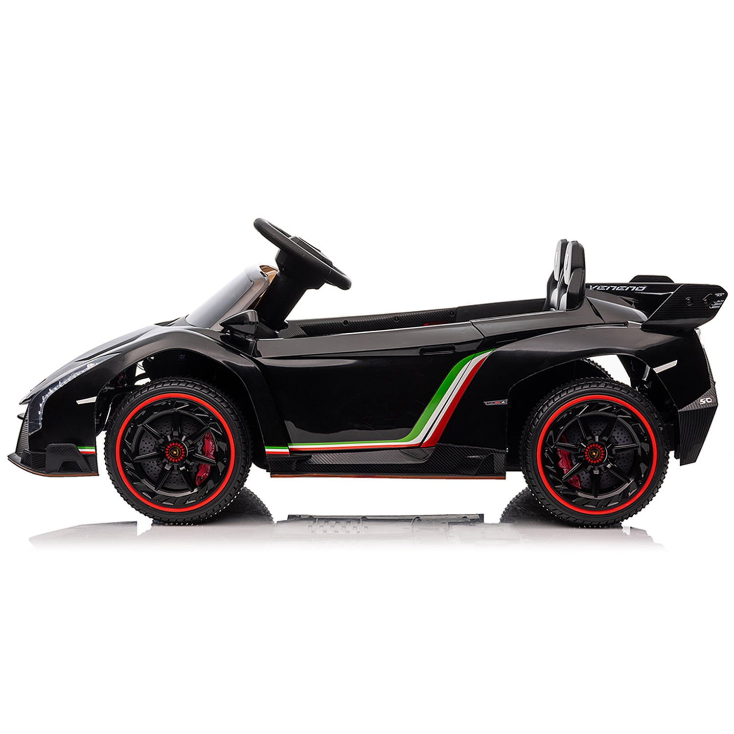 CIPACHO 12V Powered Ride Ons for Kids Licensed Lamborghini Poison Small Dual Drive Sports Car with 2.4G Remote Control, Black