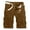 #1_Brown, variant on Tactical Cargo Shorts for Men: Cotton Elastic Waist w/6 Pockets + Quick-Dry Hiking Workout Shorts