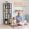 thumbnail image 3 of 4-Tier Rotating Bookshelf, Freestanding Corner Bookshelf, 360° Spinning Bookcase, Industrial Style Storage Rack Swivel Bookcase Corner Storage Organizer for Living Room, Bedroom, Study, 3 of 11