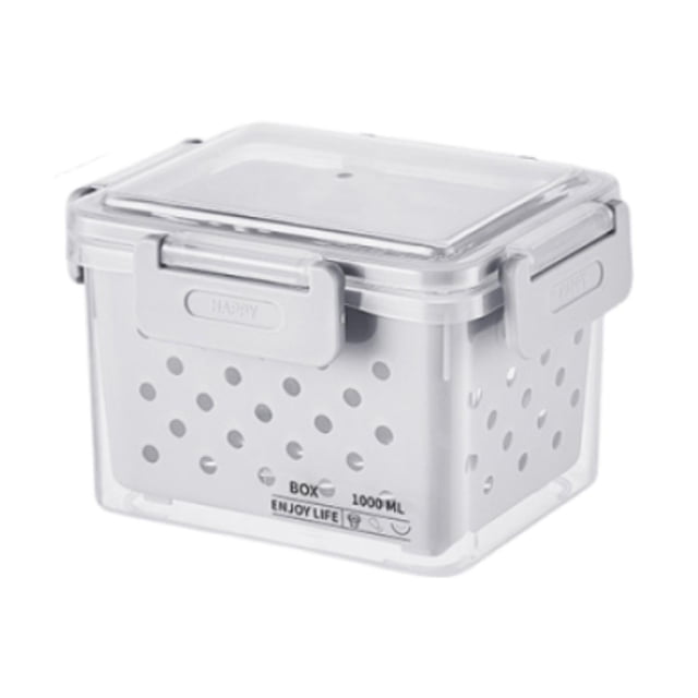 Contenedor organizador para almacenar frutas y verduras en el refrigerador, ideal para mantener productos frescos, como lechuga, carne y frutas. S
