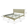 thumbnail image 3 of Tslinn Adult King Velvet Platform Beds with Tools and Support Slats, Beige, 3 of 5