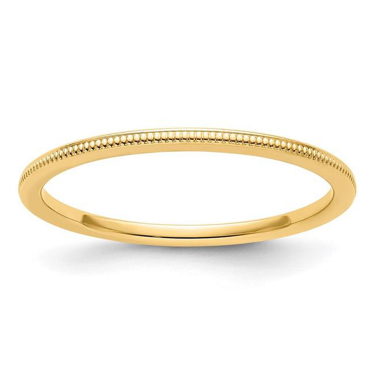10K Gold Milgrain Stackable Men's Ladies Wedding Band Ring