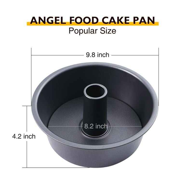 HONGBAKE 10-inch Carbon Steel Angel Food Cake Pan with Removable