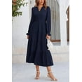 thumbnail image 4 of PRETTYGARDEN Women's Fall Maxi Dress Long Sleeve V Neck Tiered A Line Ruffle Elegant Flowy Spring Cocktail Party Dresses, 4 of 9