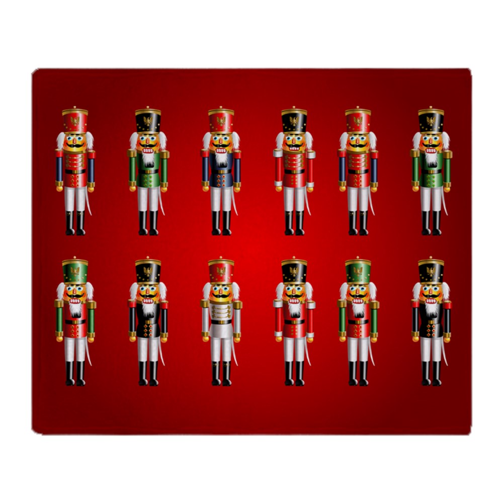CafePress Nutty Nutcracker Toy Soldiers Soft Fleece Throw Blanket