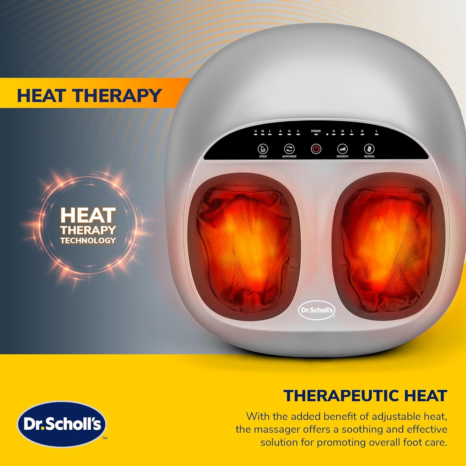 Dr. Scholl's 360 Deep Tissue Foot Massager with Heat, Multi-Level Settings  & LED Touch Control, Fits Up to Men's Size 12 - Walmart.com