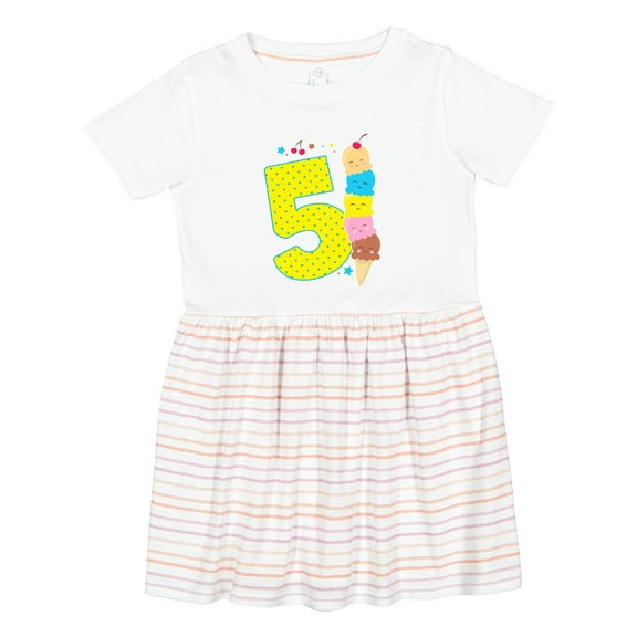Inktastic Ice Cream Fifth Birthday Blue Girls Toddler Dress