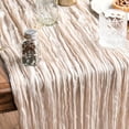 thumbnail image 3 of Sm:)e Boho Beige Gauze Cheesecloth Table Runner 35x120 Inch, Multi-Purpose Decor for Kitchen Dining Wedding Holiday Party, 3 of 5