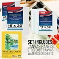 thumbnail image 6 of U.S. Art Supply 121-Piece Custom Artist Painting Set with Coronado Field Studio Sketch Box Easel, 72 Paint Colors, 24 Acrylic, 24 Oil, 24 Watercolor, 8 Canvases, 32 Brushes, Painting Pad, 2 Palettes, 6 of 6
