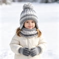 thumbnail image 2 of Toddler Hats, Gloves and Scarves Sets Winter Warm Knit Thick Thermal Stretchy Ski Head Hat Scarf Gloves Set, 2 of 8
