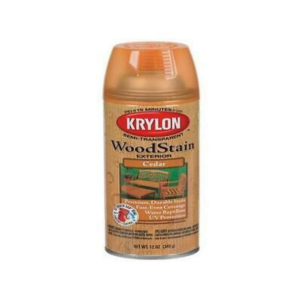 1PK Krylon K03601000 Exterior Wood Stain Cedar, 12 Oz