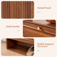 thumbnail image 6 of YOCWO Fluted Shoe Storage Cabinet with 2 Flip Drawers, Mid Century Wood Shoe Rack Organizer with Open Shelf, Freestanding Narrow Shoe Cabinet for Entryway Hallway, Walnut, 6 of 8