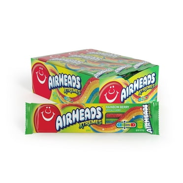 Airheads Xtremes Sour Belts, Sweetly Sour Chewy Regular Size Candy, 2 oz Packs, 18 Count Box