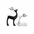 thumbnail image 1 of Abbraccia Decoración de ciervo de lujo moderno, figura cerámica, escultura creativa de la fortuna para sala, mueble TV, recibidor, 1 of 6