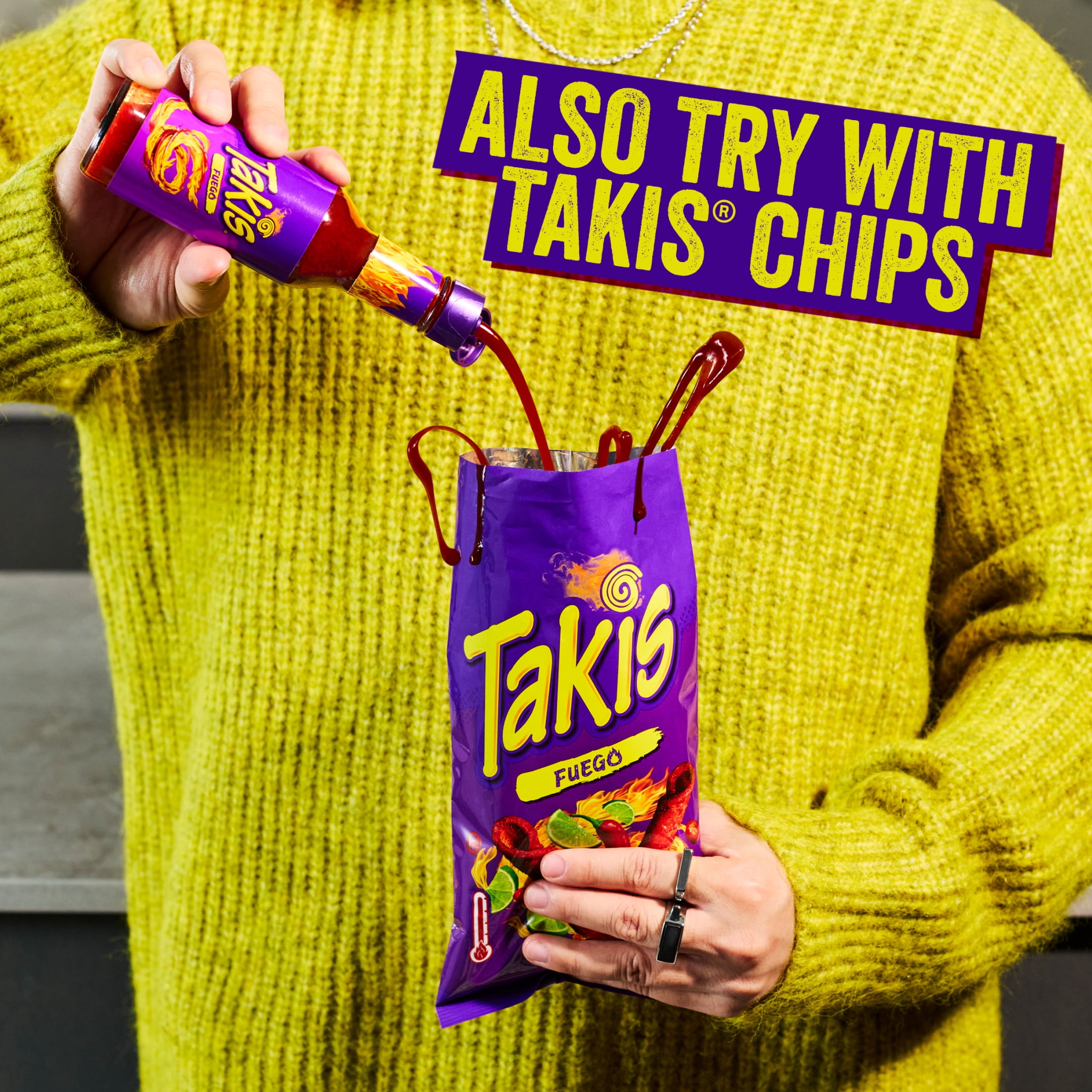 (2 pack) Takis Fuego 5 fl oz Bottle, Hot Chili Pepper & Lime Hot Sauce
