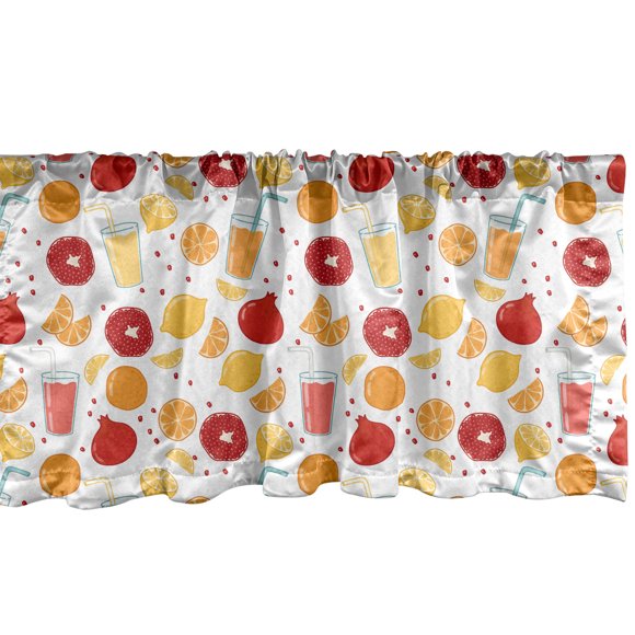 Ambesonne Cantonnière Orange, Jus de Fruits Citron, 54 Pouces X 18 Pouces, Rubis Abricot