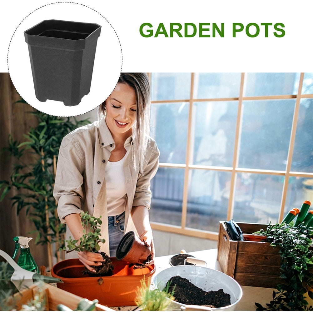 LOLIPPYY 20pcs Horticultural Planter Pots in Black for Gardening