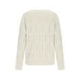 thumbnail image 5 of ClodeEU Womens Round Neck Knit Sweaters,Lightweight Cable Knit Soft Pullover Sweaters,Trendy Fall Outfits White,Womens Plus XL, 5 of 8