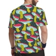 thumbnail image 2 of Wukai Green Mushroom Print Men's Short-Sleeved Mesh T-Shirt,Quick-Dry Short Sleeve Workout T-Shirt-X-Large, 2 of 8