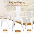 thumbnail image 6 of YUONAO Metal Dining Chair Set of 4, Stackable Trattoria Bistro Chairs for Indoor and Outdoor Use, Vintage Chic Side Chair for Cafe, Kitchen, Patio, Restaurant(Ivory White), 6 of 12