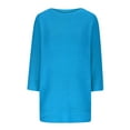 thumbnail image 6 of HaiMao Tops for Women 3/4 Sleeve Boat Neck Sweater Tops Spring Summer Fall Casual Loose Fit Knit Tunic Blouse Light Blue 10(XL), 6 of 6