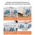 thumbnail image 6 of Coastal Turtle Wrap Around Bed Skirts for Queen Bed 18" Drop,Bed Skirt with Adjustable Elastic Belt Dust Ruffle Bed Valance for Bedroom Hotel Nautical Ocean Coral Jellyfish Seashells Bed Frame Cover, 6 of 7