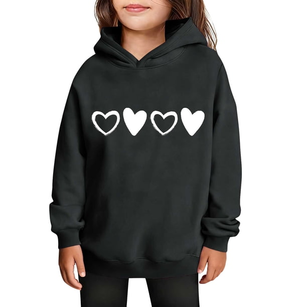 Sudaderas con capucha para niños y niñas, sudaderas casuales de manga larga, lindas sudaderas de gran tamaño con bolsillo de polar, chaquetas para niñas