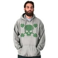 thumbnail image 5 of Saint Patrick's Day Shamrock Skull Hoodie Sweatshirt Women Men Brisco Brands L, 5 of 6