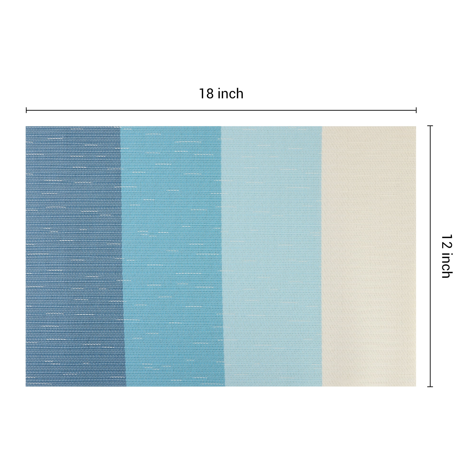 Unique Bargains 8 Packs Placemats for Kitchen Dining Table Decor Washable Green 18x12in