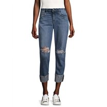 Joe's Jeans The Billie Boyfriend Raw Hem 4" Cuff Destroyed Pants, Lindsey (23)