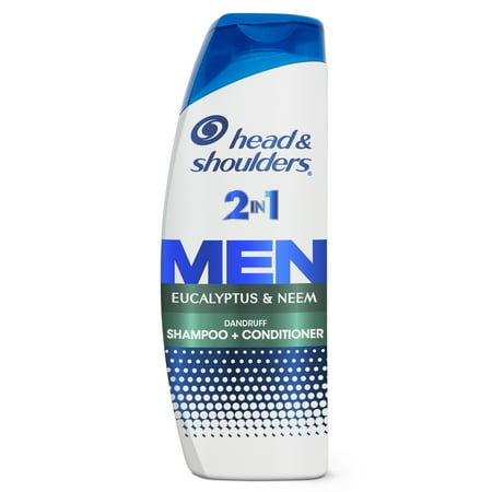 Head and Shoulders Mens 2 in 1 Dandruff Shampoo and Conditioner, Eucalyptus & Neem, 12.5 oz
