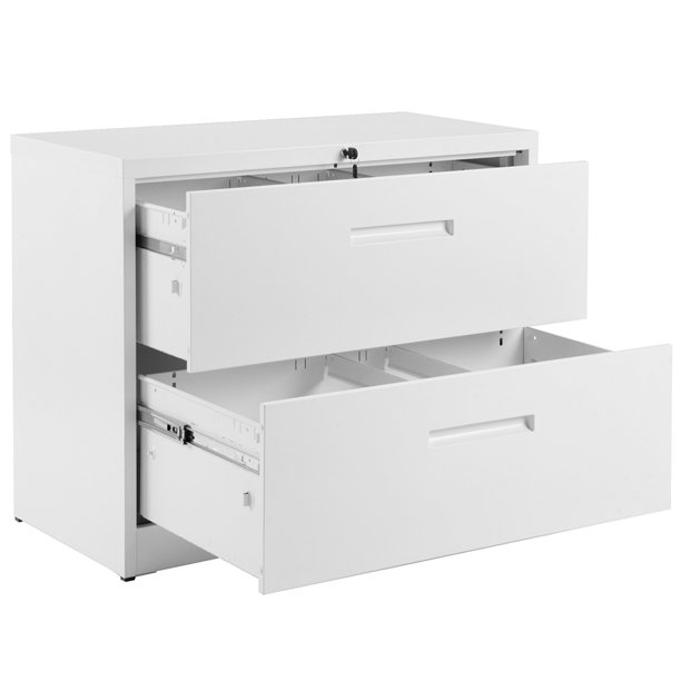 Lockable Heavy Horizontal File Cabinet Metal 2 Drawer File Cabinet With Casters White Walmart Com Walmart Com