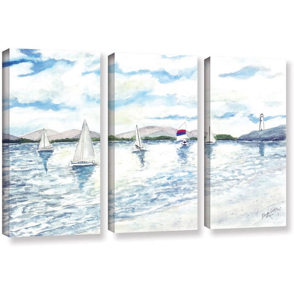 ArtWall Derek Mccrea "Sailboats 2" 3-Piece Gallery-wrapped Canvas Set