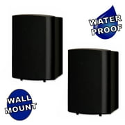 Theater Solutions TS425ODB Indoor or Outdoor Speakers Weatherproof Mountable Black Pair