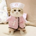 thumbnail image 5 of Dog Cat Nurse Costume Pet Nurse Clothing Halloween Jeans Outfit Apparel,,s，G116090, 5 of 5