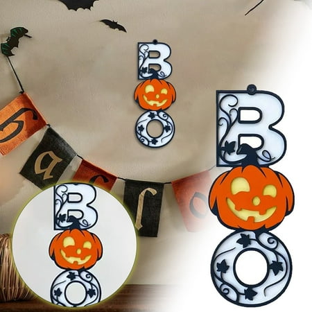 

Hot Sale Halloween Pumpkin Alphabet Door Sign Decorative Porch Hanging For