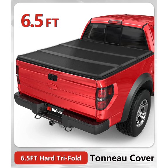 TIPTOP Tri-Fold Hard Tonneau Cover Truck Bed FRP On Top For 2004-2014 F150 with 6.5ft Bed (78.8") | TPM3 |