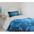 thumbnail image 4 of Ambesonne Astrology Quilted Bedspread Set 2 Pcs, Horoscope Wheel Signs, Twin Size, Navy Blue Sky Blue, 4 of 6