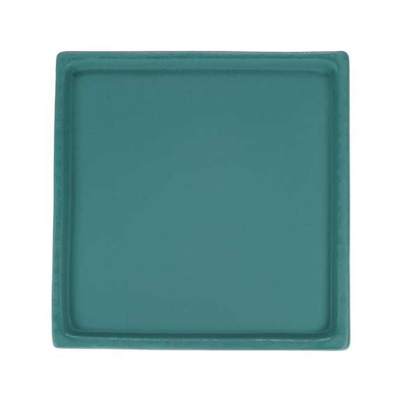 Uxcell Ceramic Plant Saucer, 4.9 Inch Plant Water Catcher Tray, Plant Pot Saucers for Indoor Plants [Square Green Blue]
